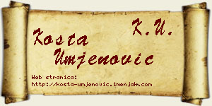 Kosta Umjenović vizit kartica